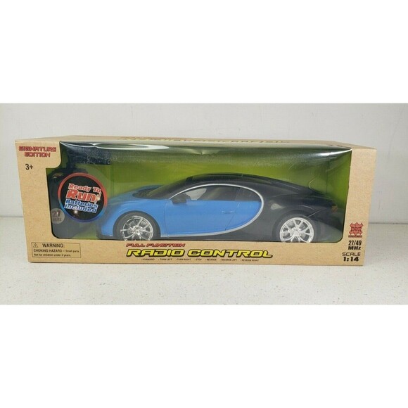 Bugatti Chiron Blue Black Signature Edition Full Function RC Car 27/49 MHz NIB - Picture 1 of 11